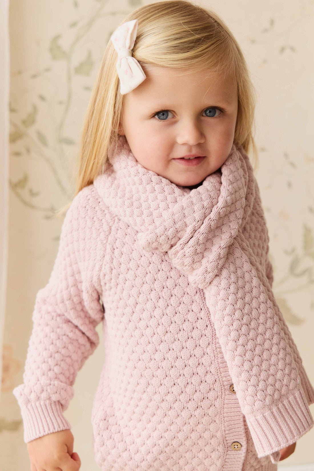 Maple Cardigan - Pastel Pink Marle Childrens Cardigan from Jamie Kay USA