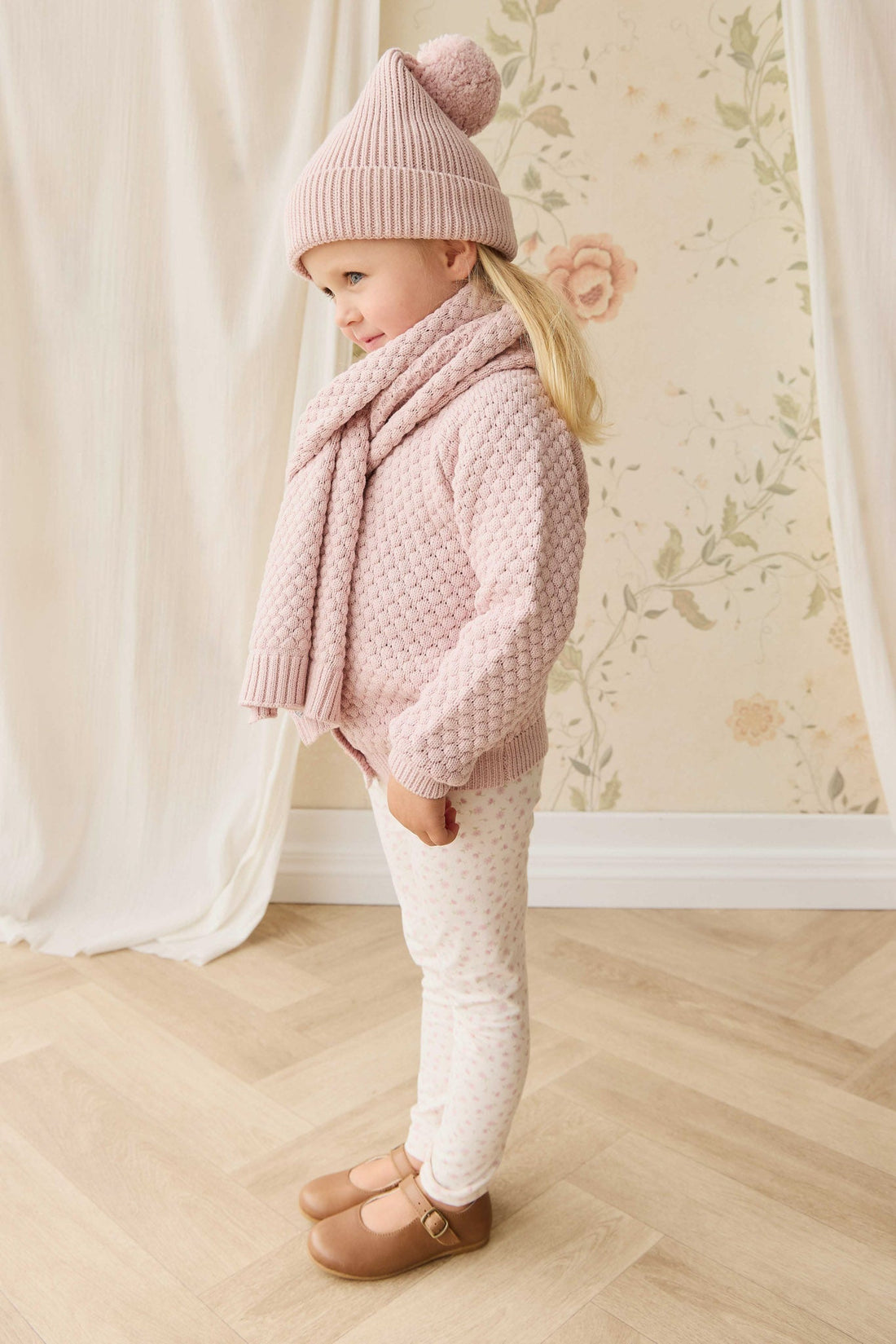 Maple Scarf - Pastel Pink Marle Childrens Scarf from Jamie Kay USA