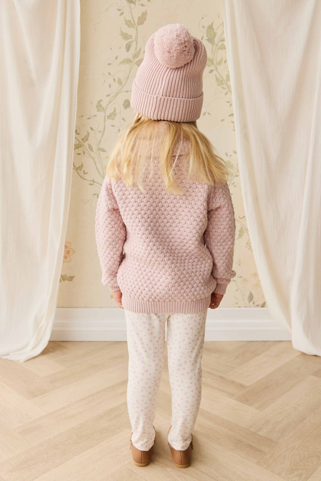 Maple Cardigan - Pastel Pink Marle Childrens Cardigan from Jamie Kay USA