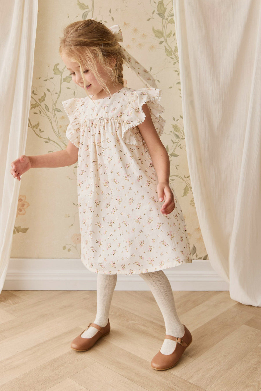 Organic Cotton Eleanor Dress - Bianca Antique Childrens Dress from Jamie Kay USA