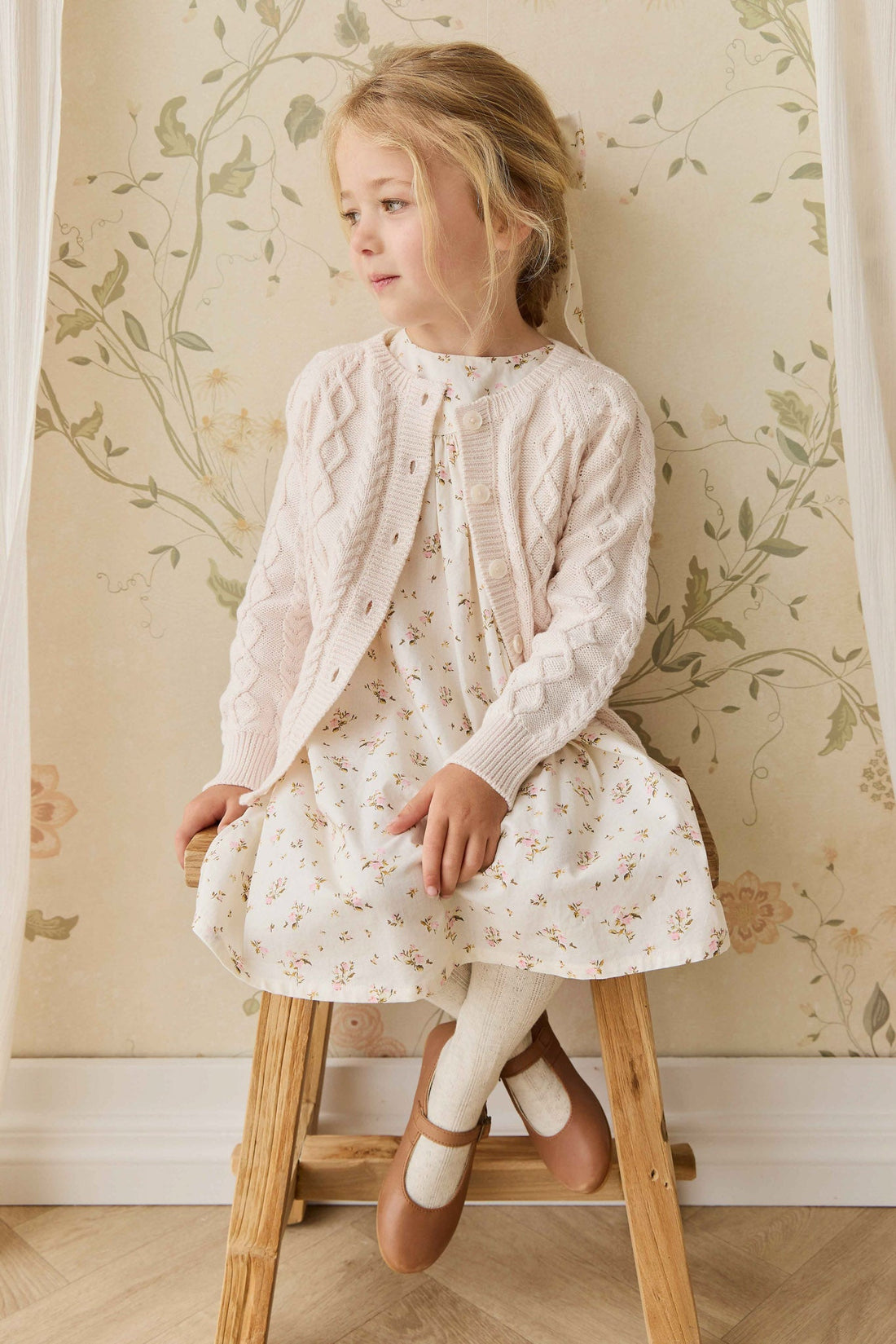 Organic Cotton Eleanor Dress - Bianca Antique Childrens Dress from Jamie Kay USA