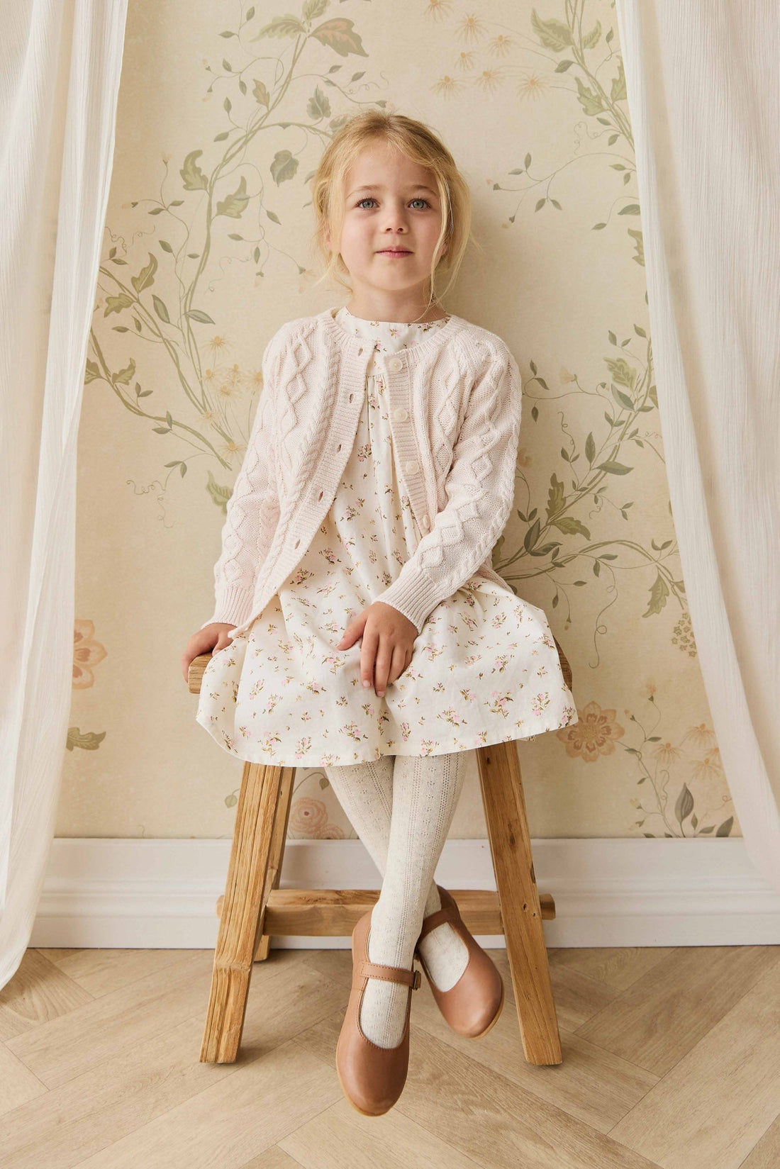 Organic Cotton Eleanor Dress - Bianca Antique Childrens Dress from Jamie Kay USA