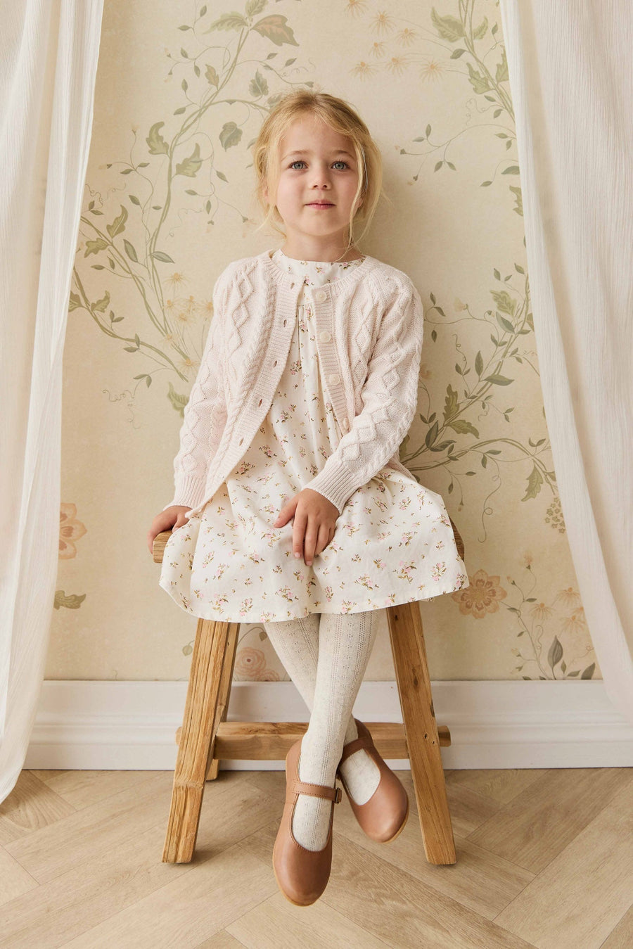 Organic Cotton Eleanor Dress - Bianca Antique Childrens Dress from Jamie Kay USA
