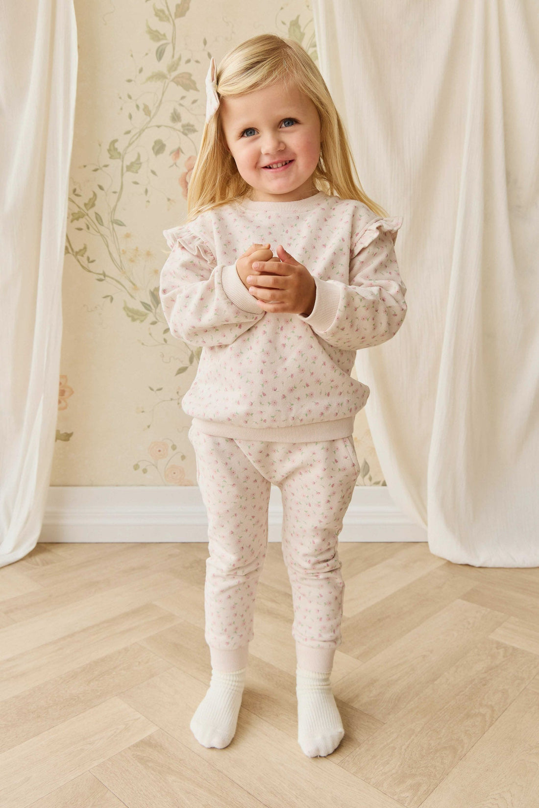 Organic Cotton Lilith Track Pant - Victoria Blush Childrens Pant from Jamie Kay USA
