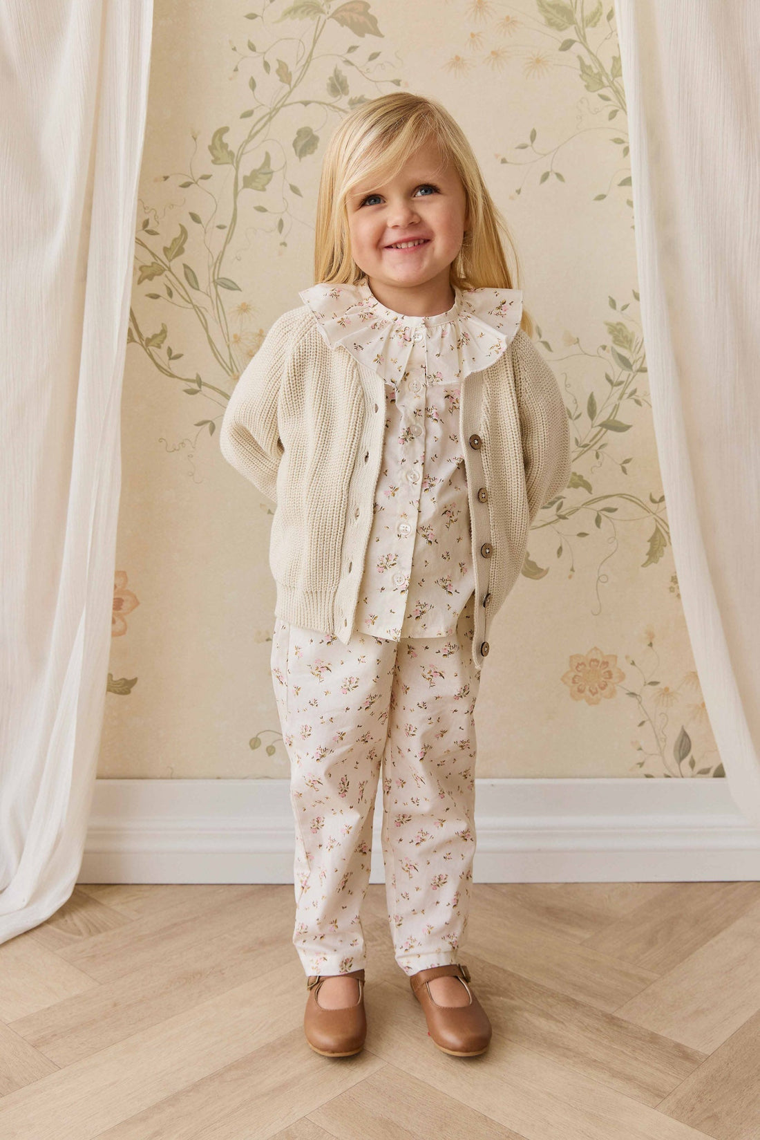 Organic Cotton Elodie Pant - Bianca Antique Childrens Pant from Jamie Kay USA