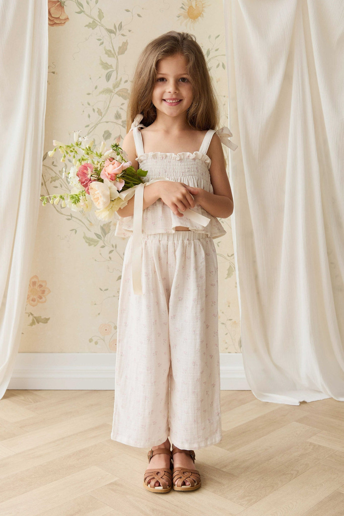 Organic Cotton Muslin Odette Top - Pauline Pink Childrens Top from Jamie Kay USA