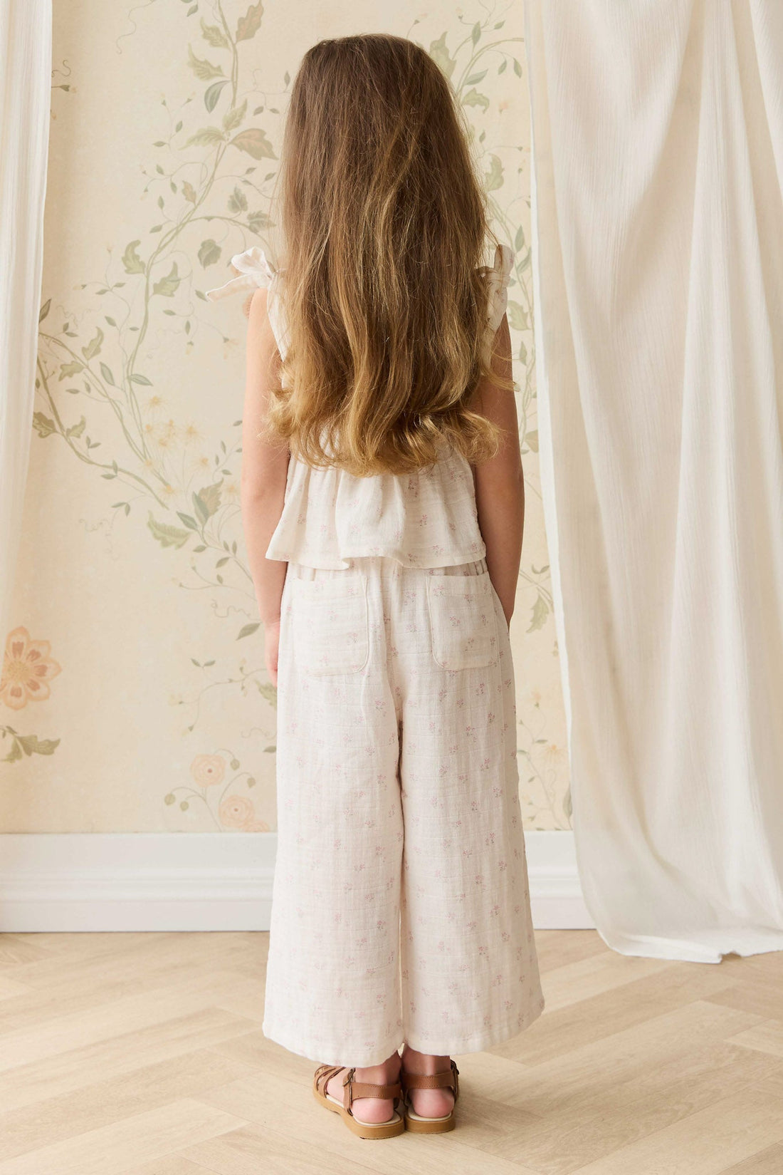 Organic Cotton Muslin Odette Pant - Pauline Pink Childrens Pant from Jamie Kay USA