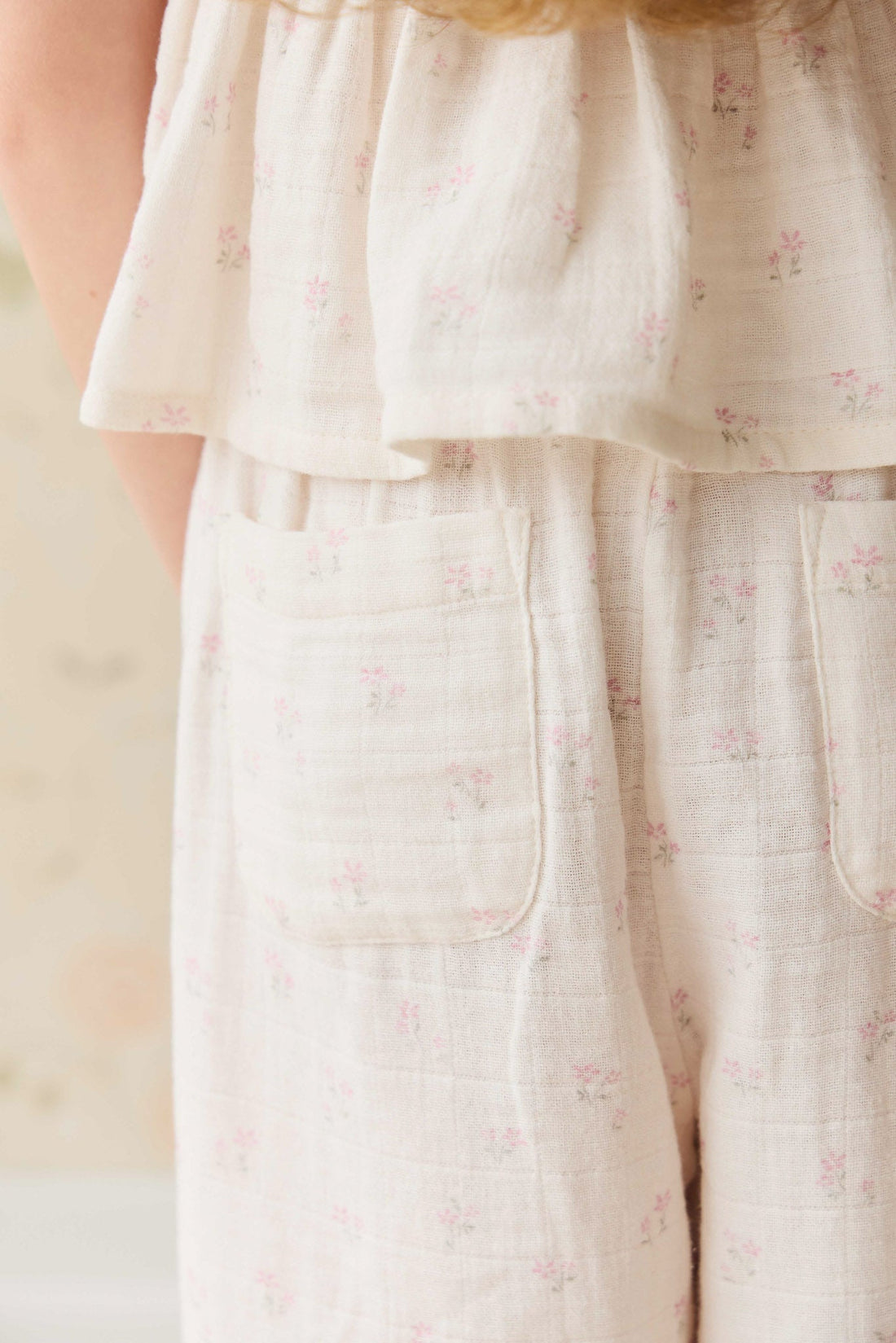 Organic Cotton Muslin Odette Pant - Pauline Pink Childrens Pant from Jamie Kay USA