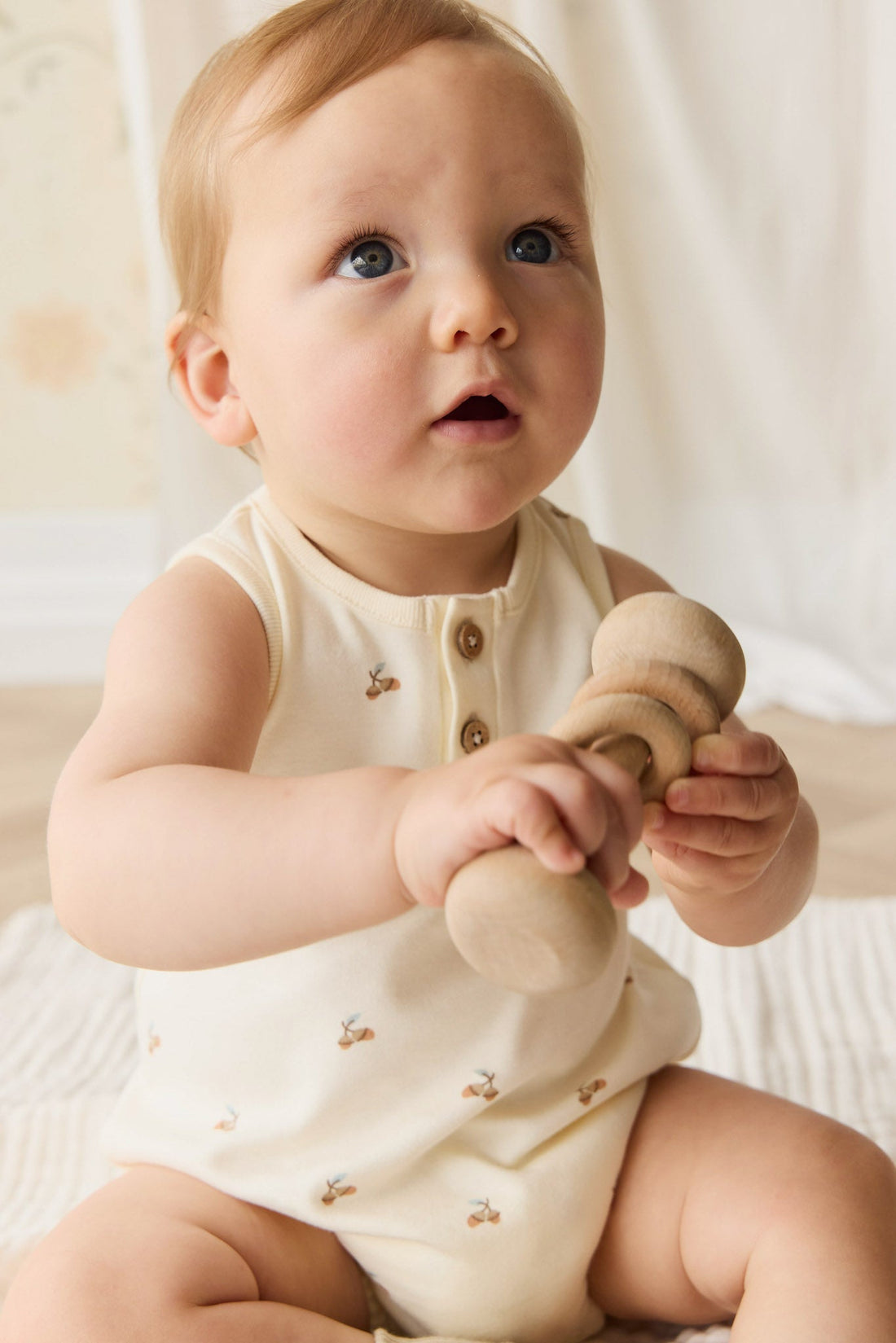 Organic Cotton Archie Playsuit - Forest Night Acorns Childrens Playsuit from Jamie Kay USA