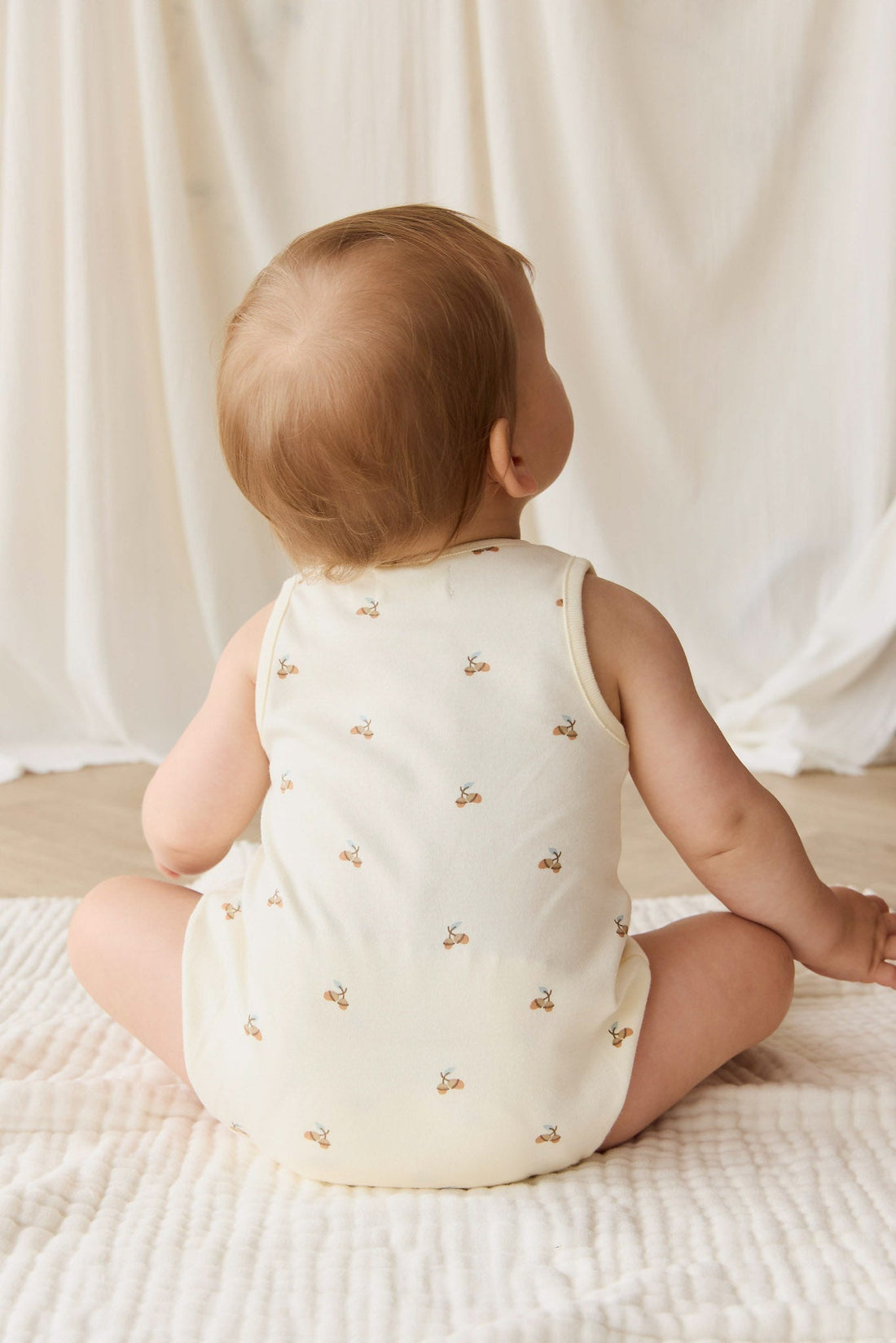 Organic Cotton Archie Playsuit - Forest Night Acorns Childrens Playsuit from Jamie Kay USA