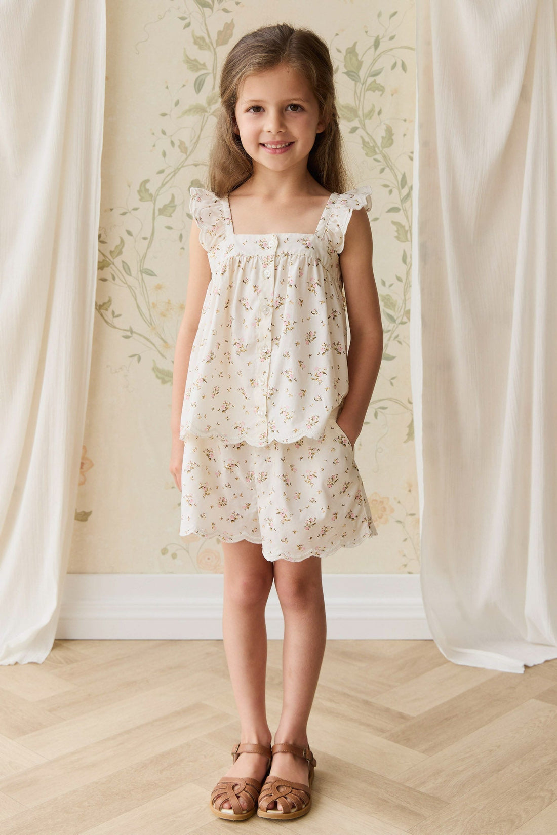 Organic Cotton Haylen Short - Bianca Antique Childrens Short from Jamie Kay USA