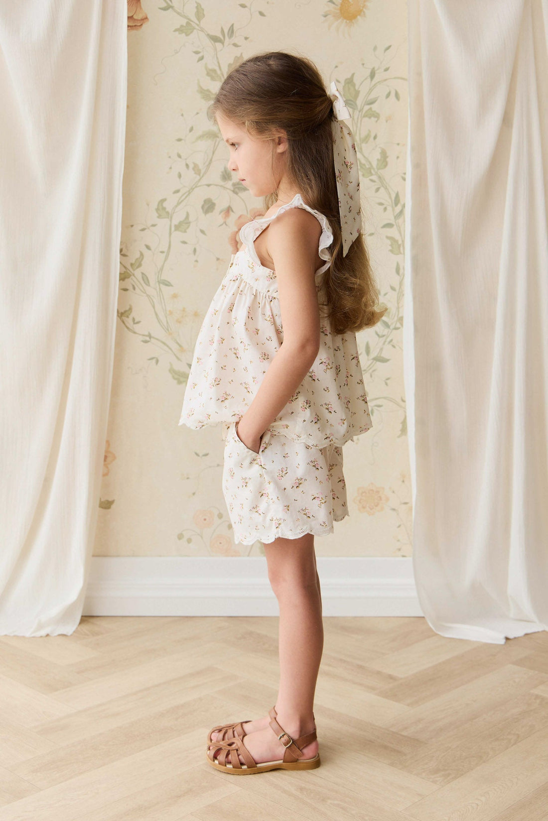 Organic Cotton Haylen Short - Bianca Antique Childrens Short from Jamie Kay USA