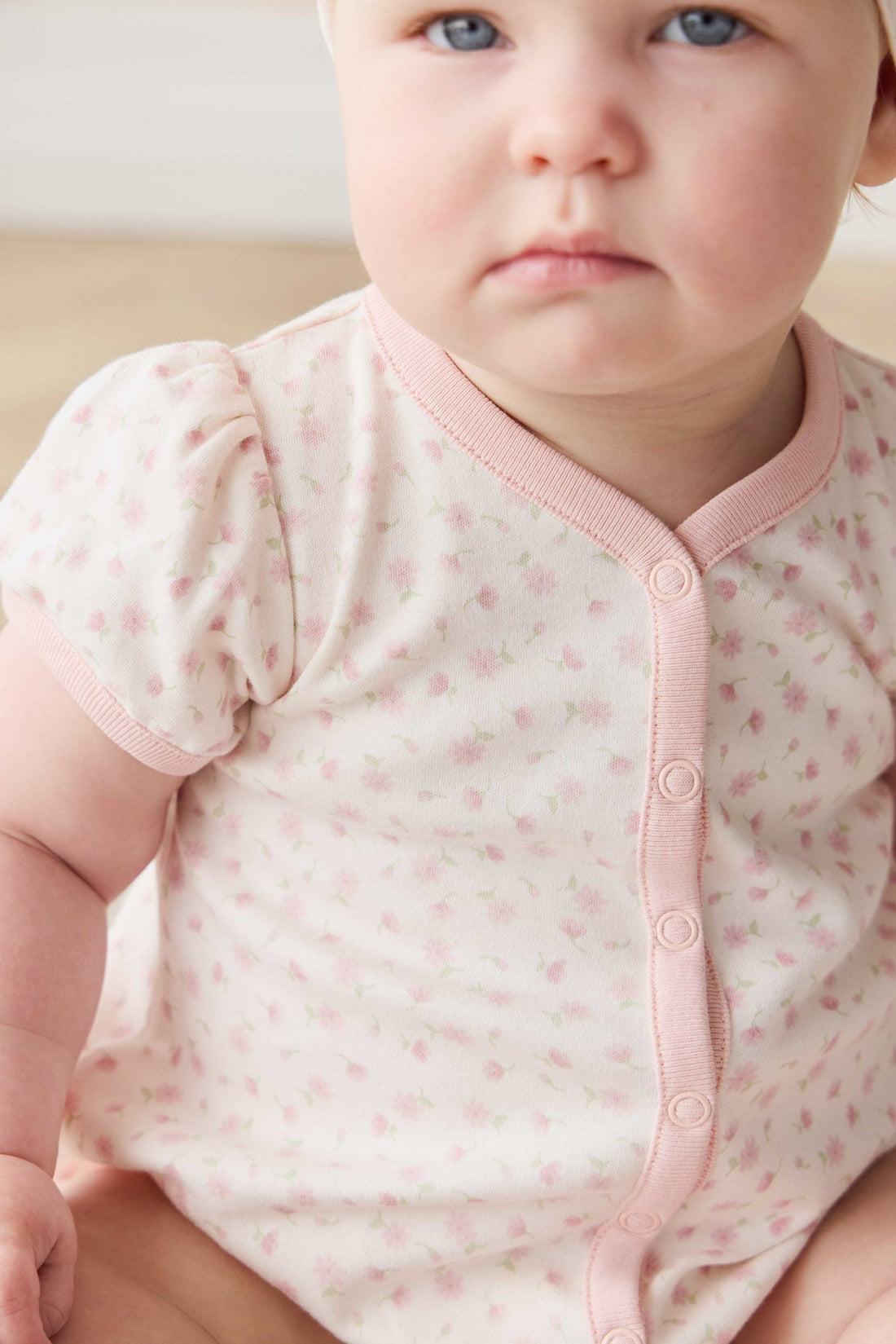 Organic Cotton Antoinette Playsuit - Victoria Blush Childrens Playsuit from Jamie Kay USA