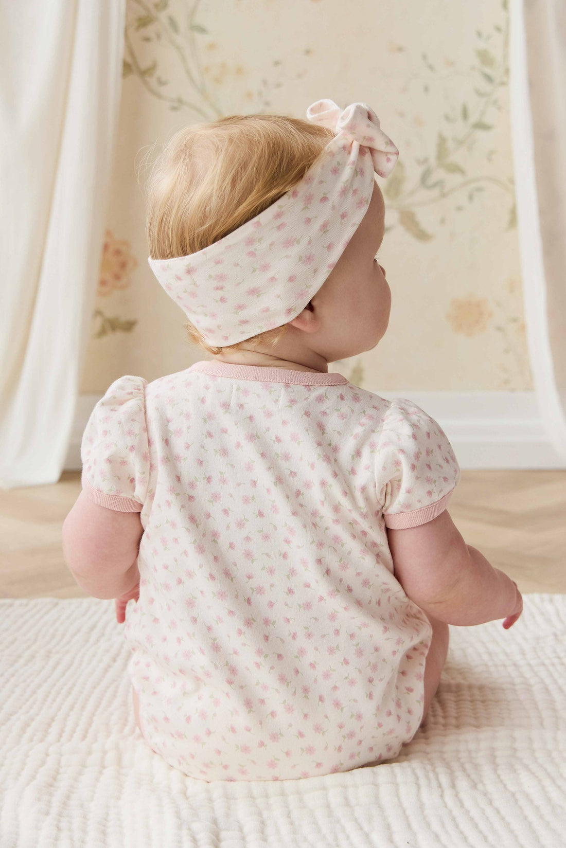 Organic Cotton Antoinette Playsuit - Victoria Blush Childrens Playsuit from Jamie Kay USA