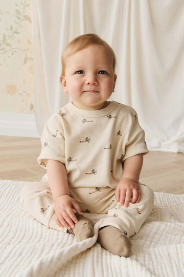 Pima Cotton Wesley Tee - Fly High Vanilla Cream Childrens Top from Jamie Kay USA