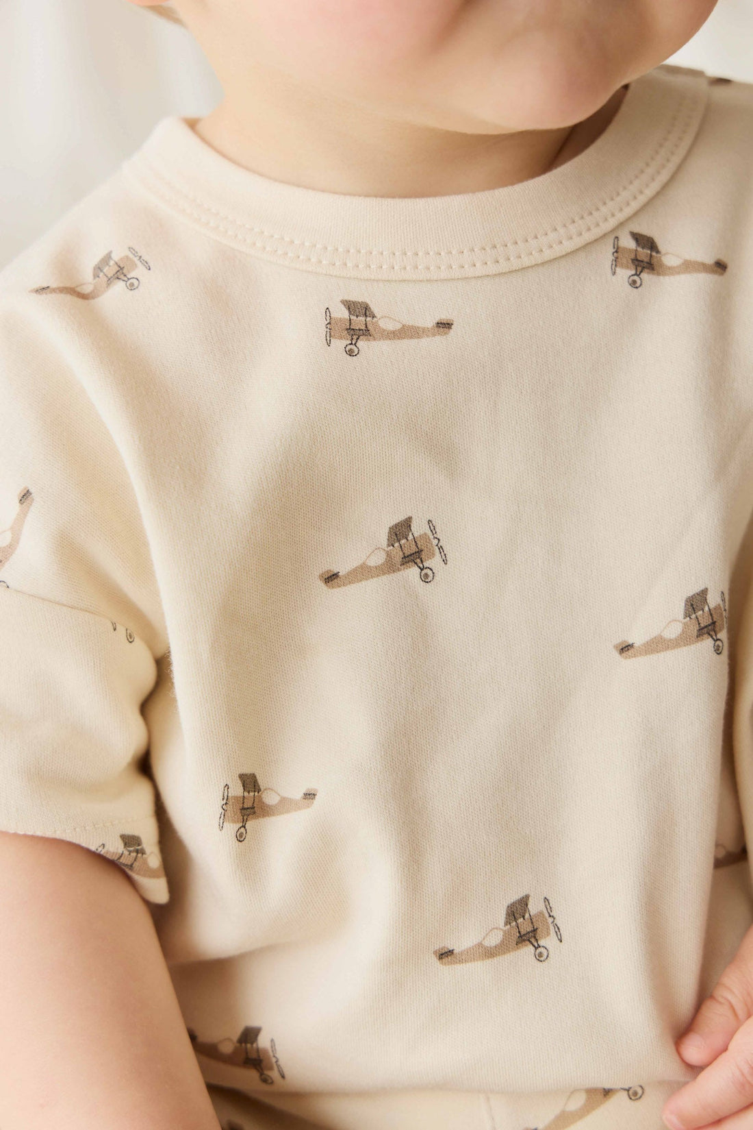 Pima Cotton Wesley Tee - Fly High Vanilla Cream Childrens Top from Jamie Kay USA