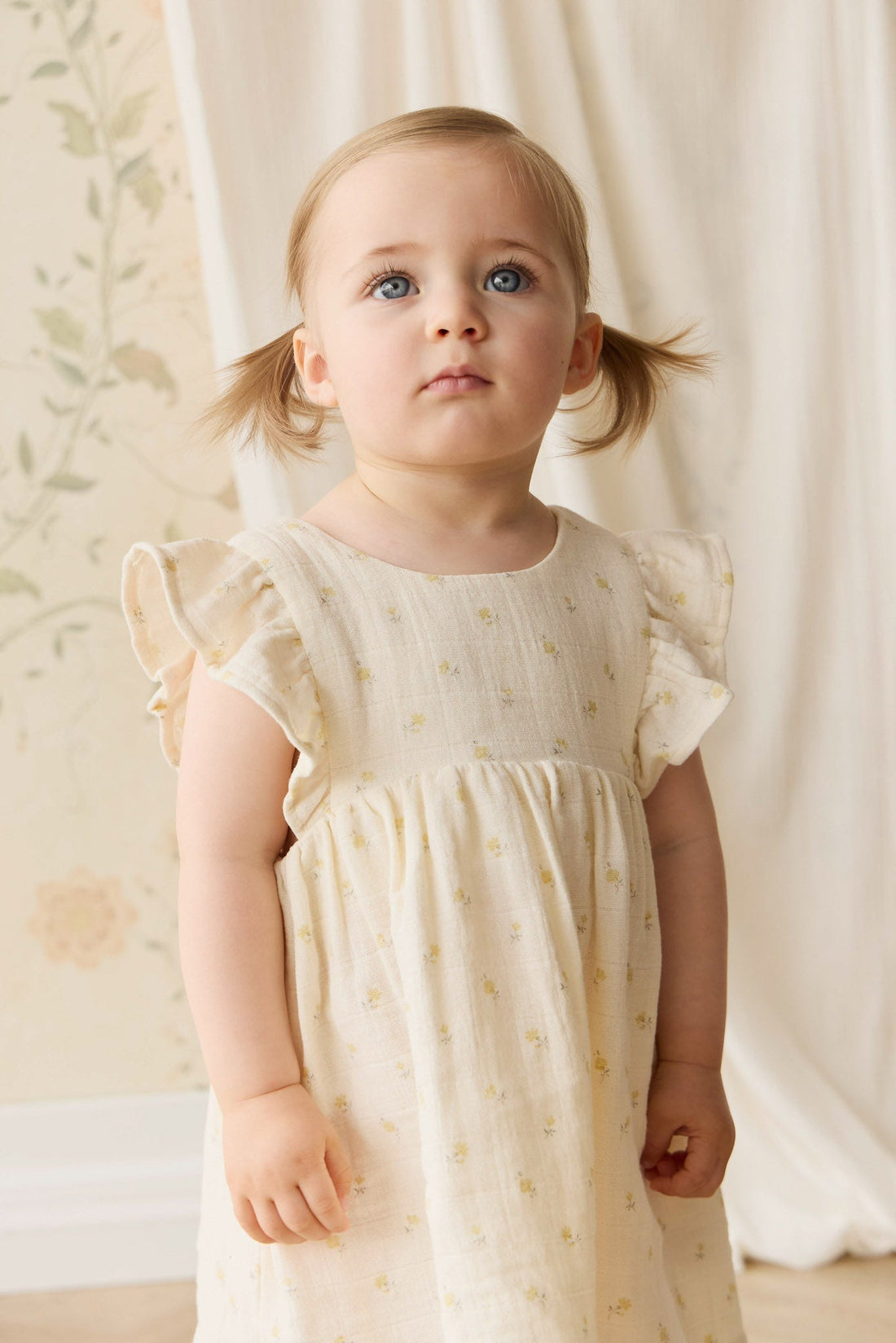 Organic Cotton Muslin Brielle Dress - Vintage Ditsy Childrens Dress from Jamie Kay USA