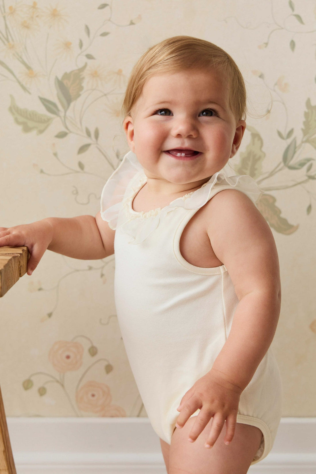 Adalyn Playsuit - Parchment Childrens Playsuit from Jamie Kay USA