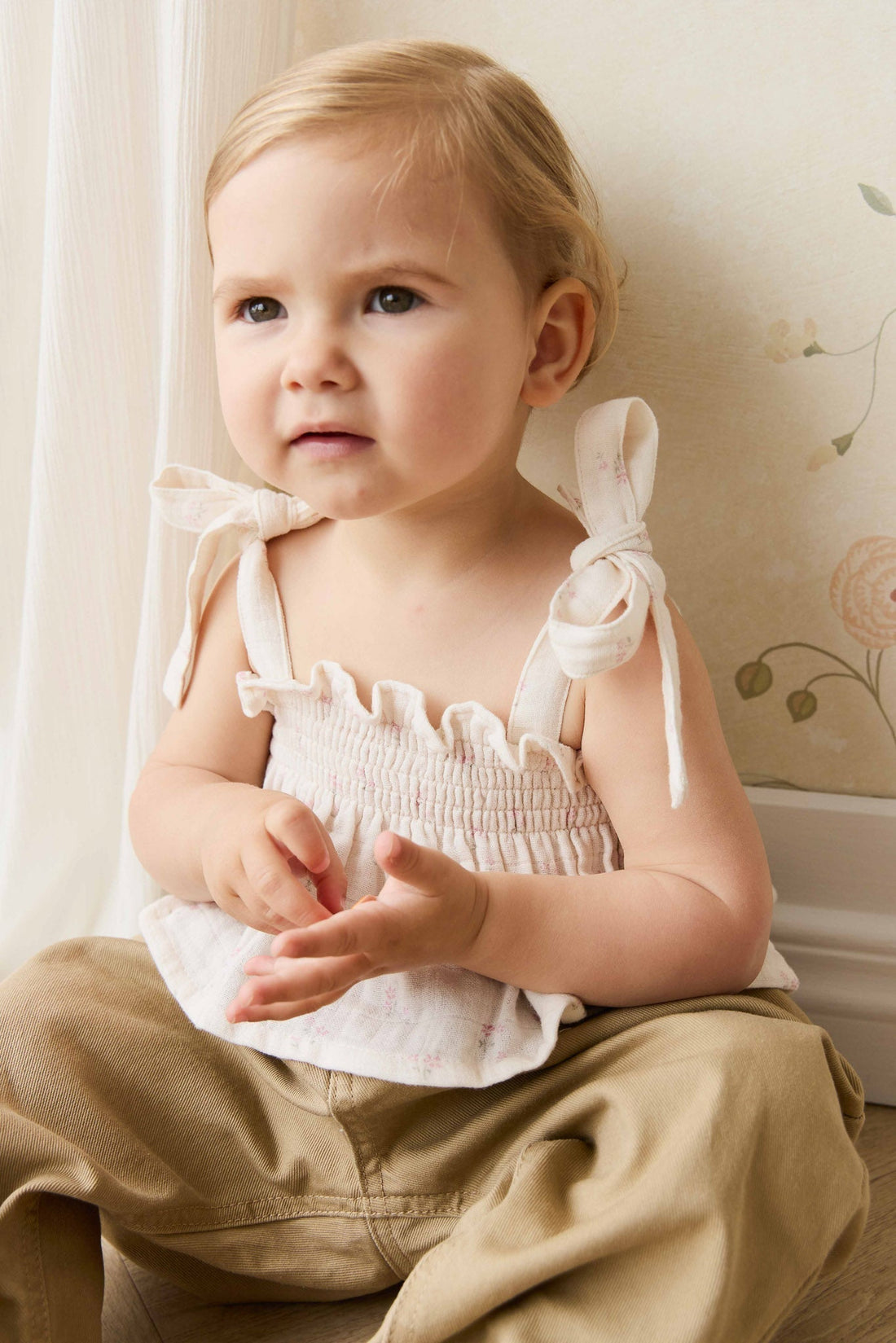 Organic Cotton Muslin Odette Top - Pauline Pink Childrens Top from Jamie Kay USA