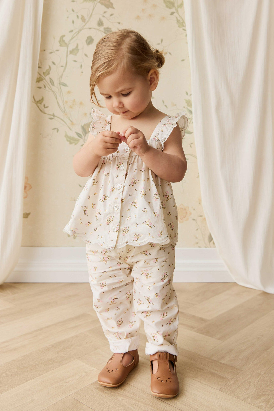 Organic Cotton Elodie Pant - Bianca Antique Childrens Pant from Jamie Kay USA