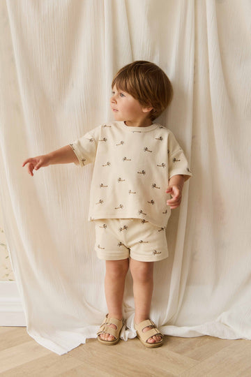 Pima Cotton Wesley Short - Fly High Vanilla Cream Childrens Short from Jamie Kay USA