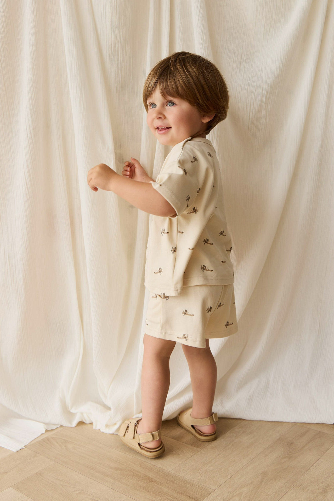 Pima Cotton Wesley Tee - Fly High Vanilla Cream Childrens Top from Jamie Kay USA