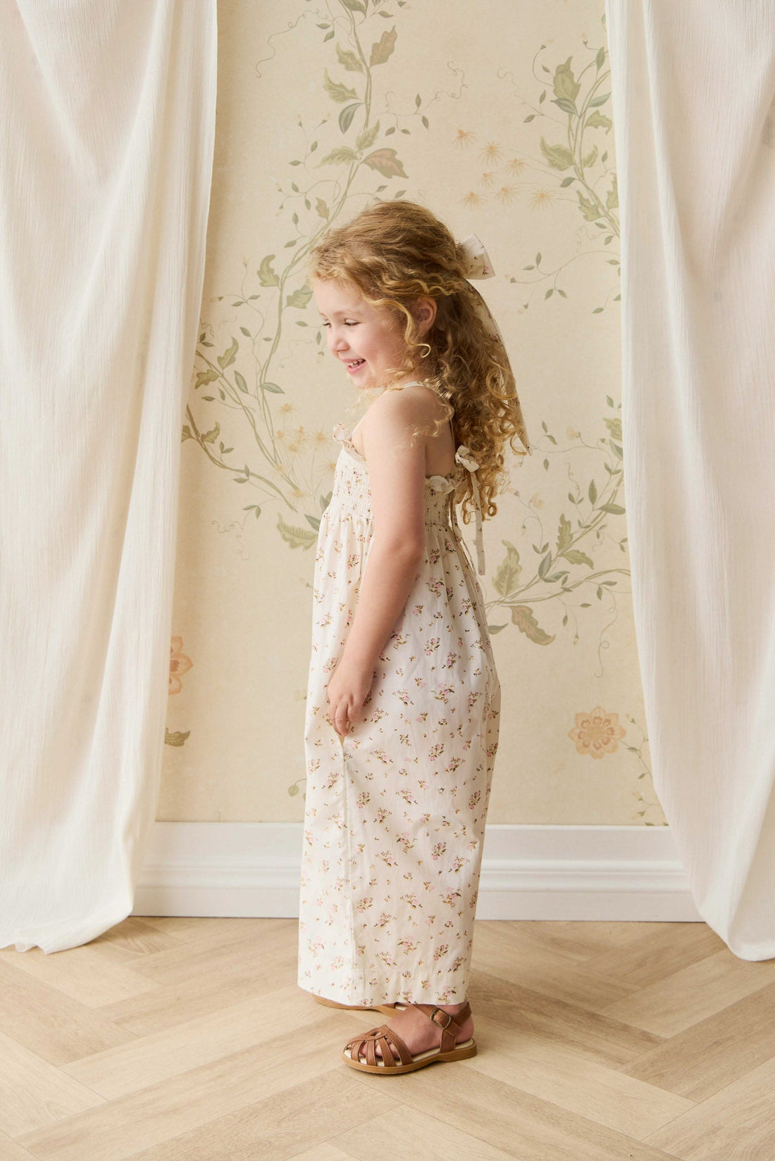 Organic Cotton Arabella Jumpsuit - Bianca Antique Childrens Jumpsuit from Jamie Kay USA