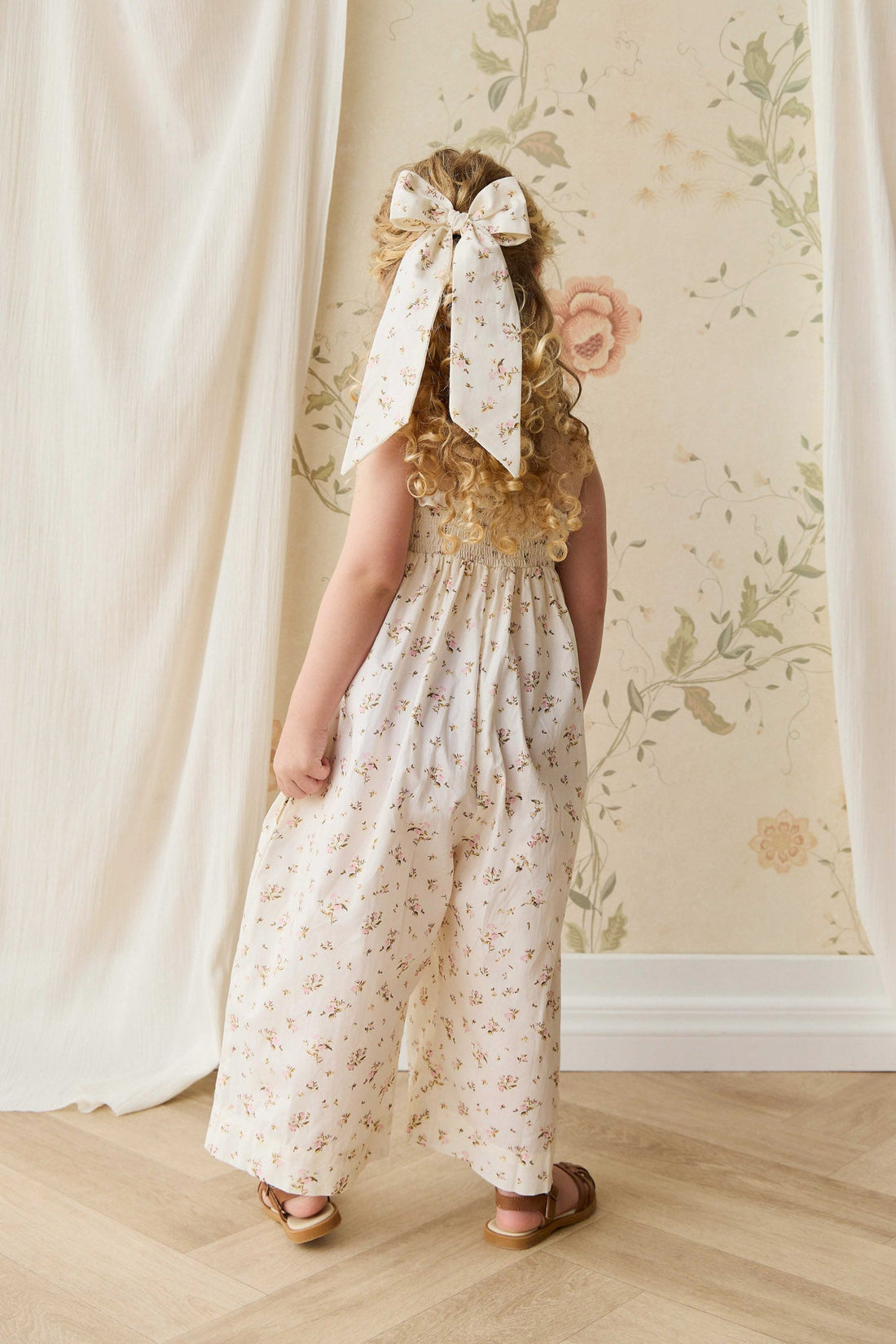 Organic Cotton Arabella Jumpsuit - Bianca Antique Childrens Jumpsuit from Jamie Kay USA