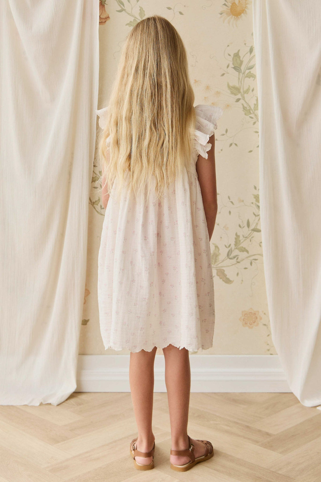 Organic Cotton Muslin Annalise Dress - Pauline Pink Childrens Dress from Jamie Kay USA