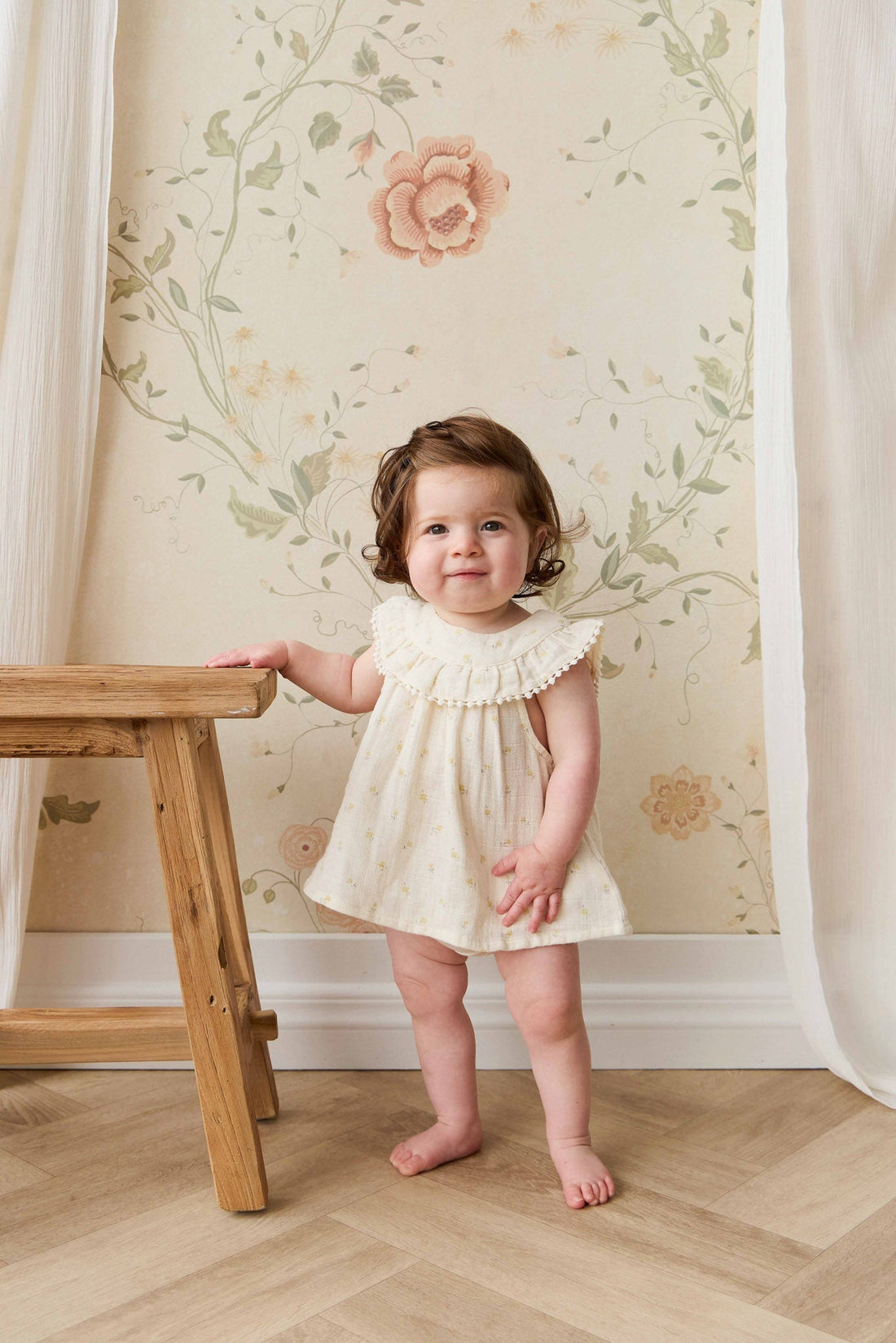 Organic Cotton Muslin Annalise Top - Vintage Ditsy Childrens Top from Jamie Kay USA