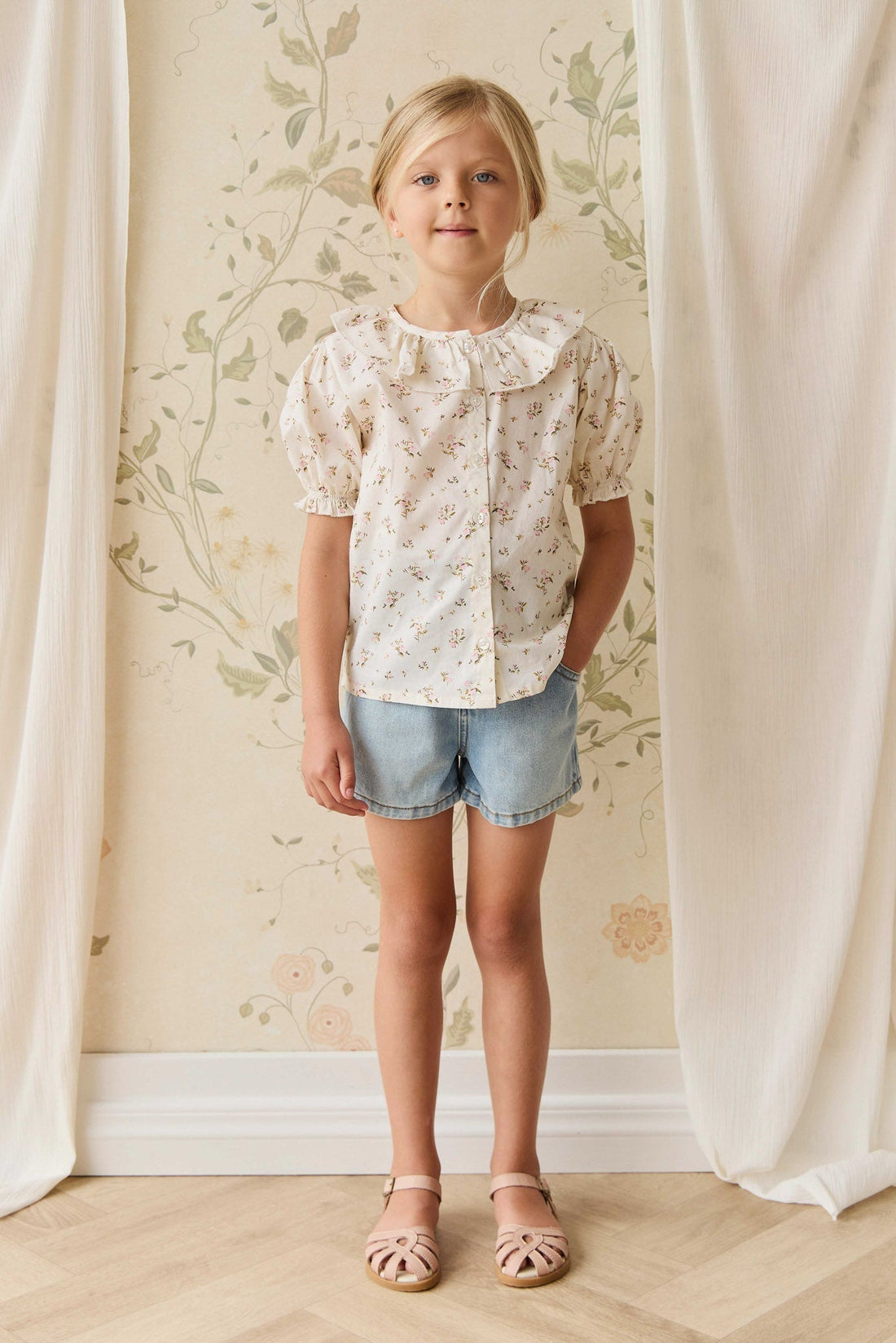 Organic Cotton Alora Top - Bianca Antique Childrens Top from Jamie Kay USA