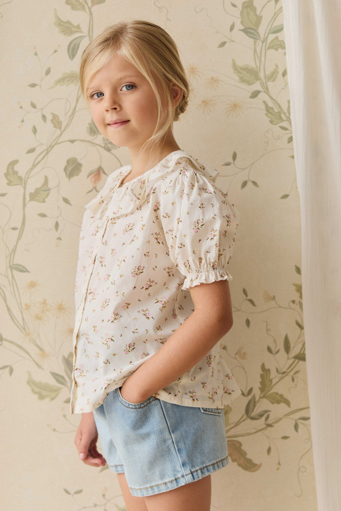 Organic Cotton Alora Top - Bianca Antique Childrens Top from Jamie Kay USA