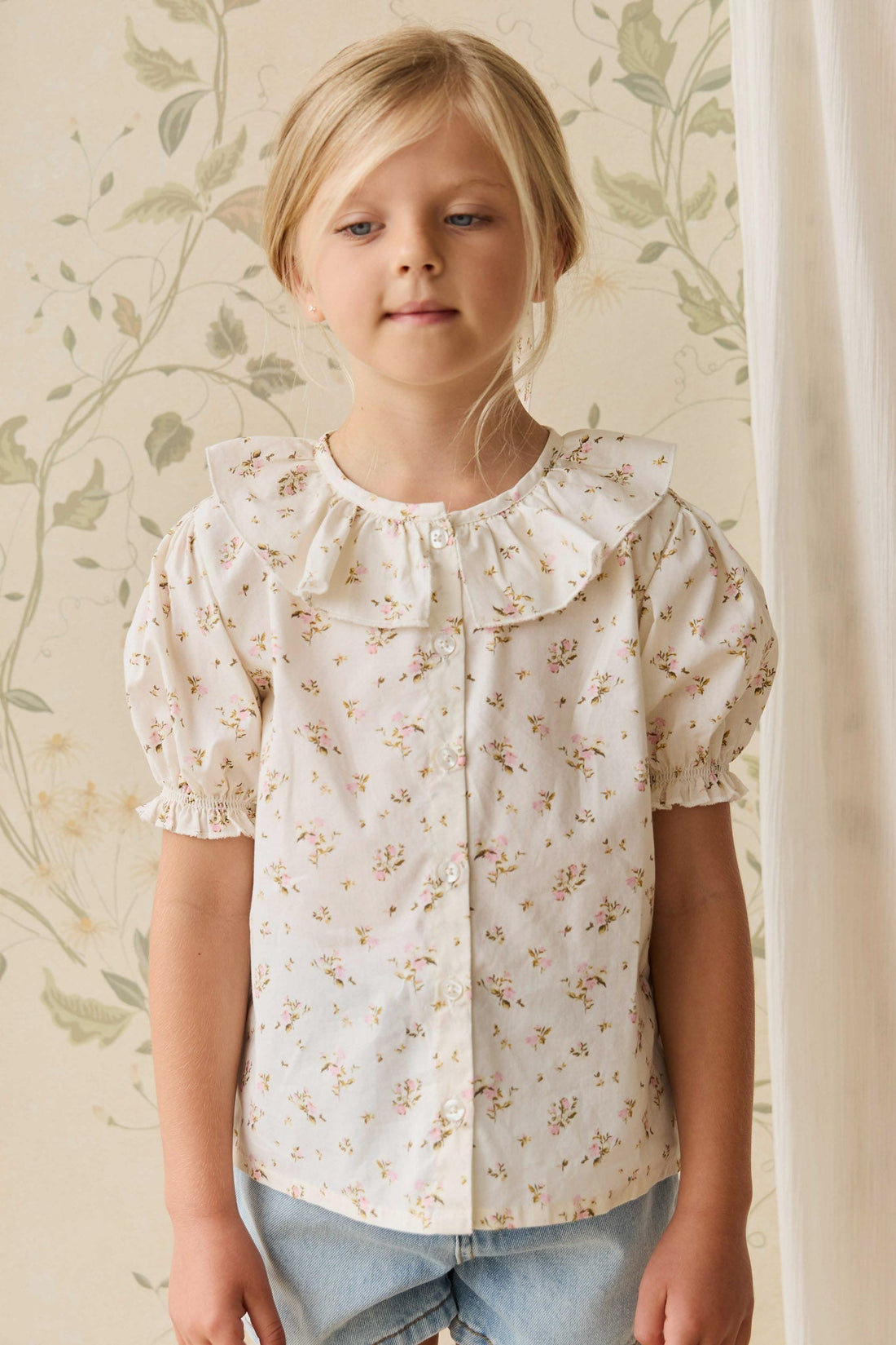 Organic Cotton Alora Top - Bianca Antique Childrens Top from Jamie Kay USA