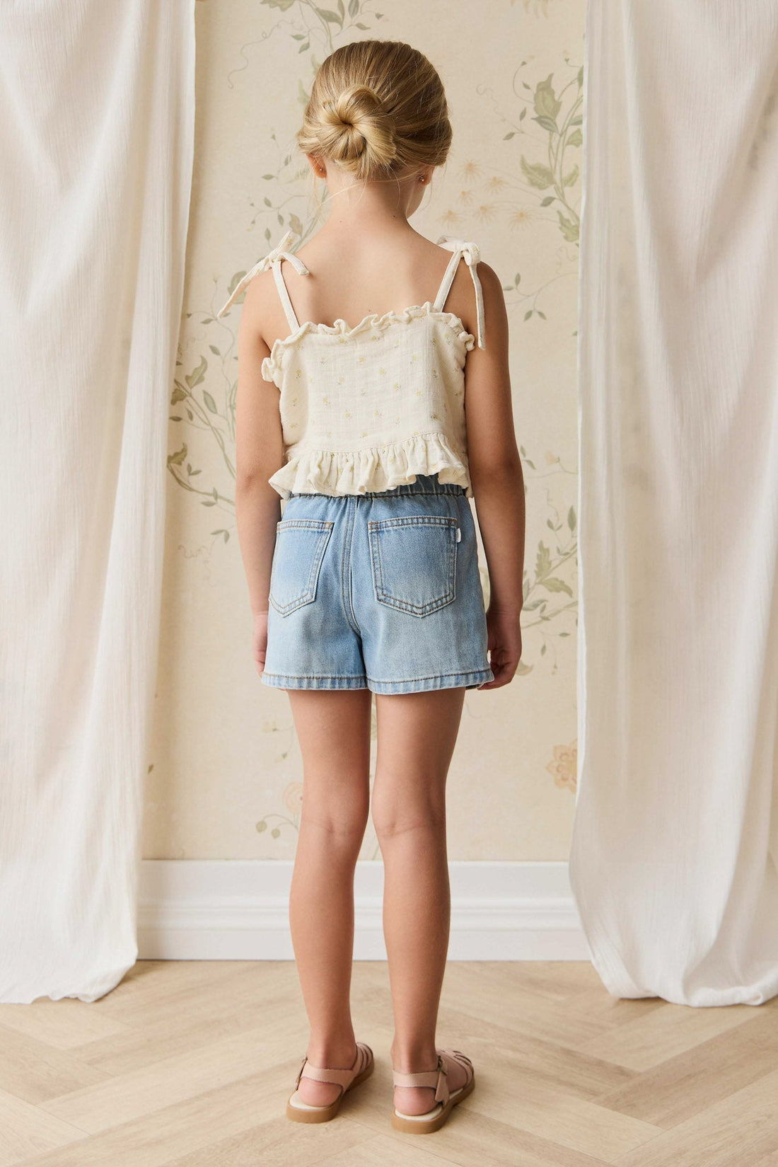 Kora Short - Antique Blue Childrens Short from Jamie Kay USA