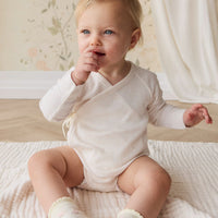 Organic Cotton Modal Marina Long Sleeve Bodysuit - Icing Marle Childrens Bodysuit from Jamie Kay USA