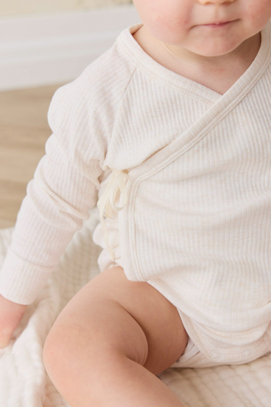 Organic Cotton Modal Marina Long Sleeve Bodysuit - Icing Marle Childrens Bodysuit from Jamie Kay USA