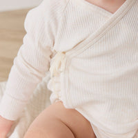 Organic Cotton Modal Marina Long Sleeve Bodysuit - Icing Marle Childrens Bodysuit from Jamie Kay USA