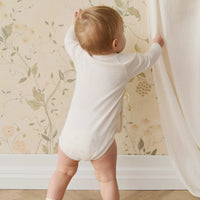 Organic Cotton Modal Marina Long Sleeve Bodysuit - Icing Marle Childrens Bodysuit from Jamie Kay USA