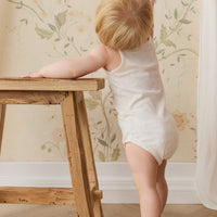 Organic Cotton Modal Singlet Bodysuit - Parchment Childrens Bodysuit from Jamie Kay USA
