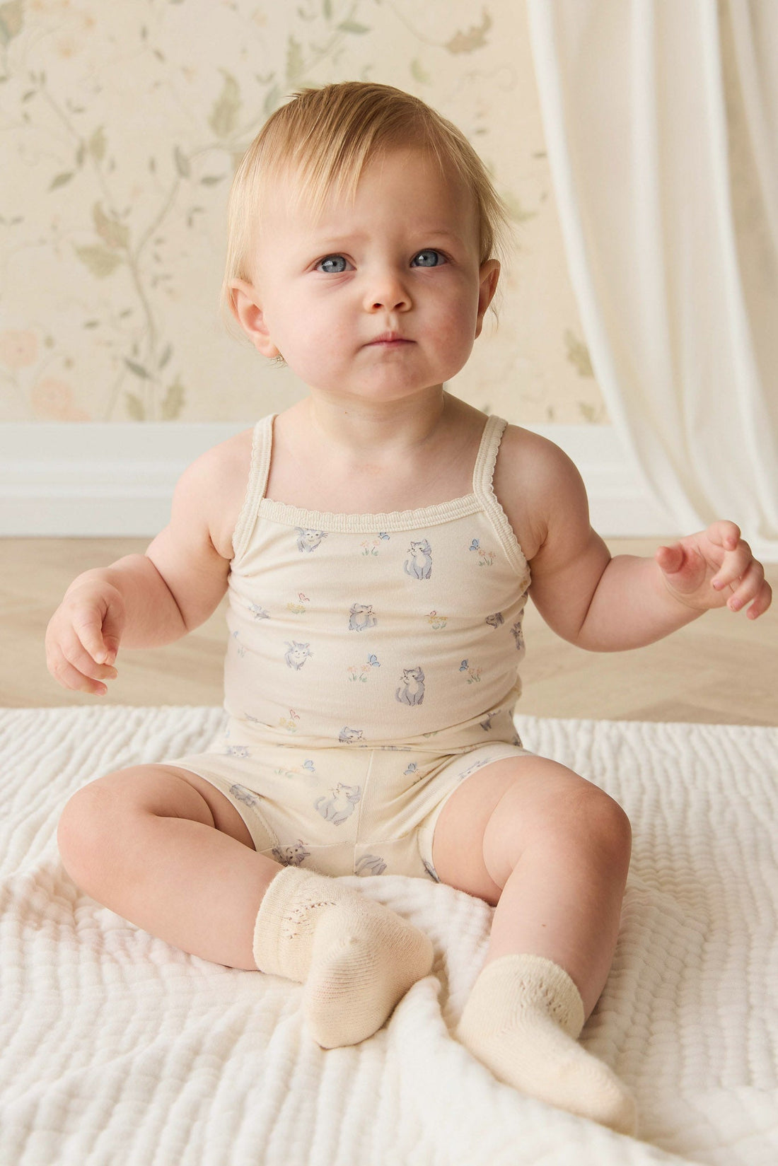 Organic Cotton Jude Singlet Pyjama Set - Charlies Butterflies Childrens Pyjama from Jamie Kay USA