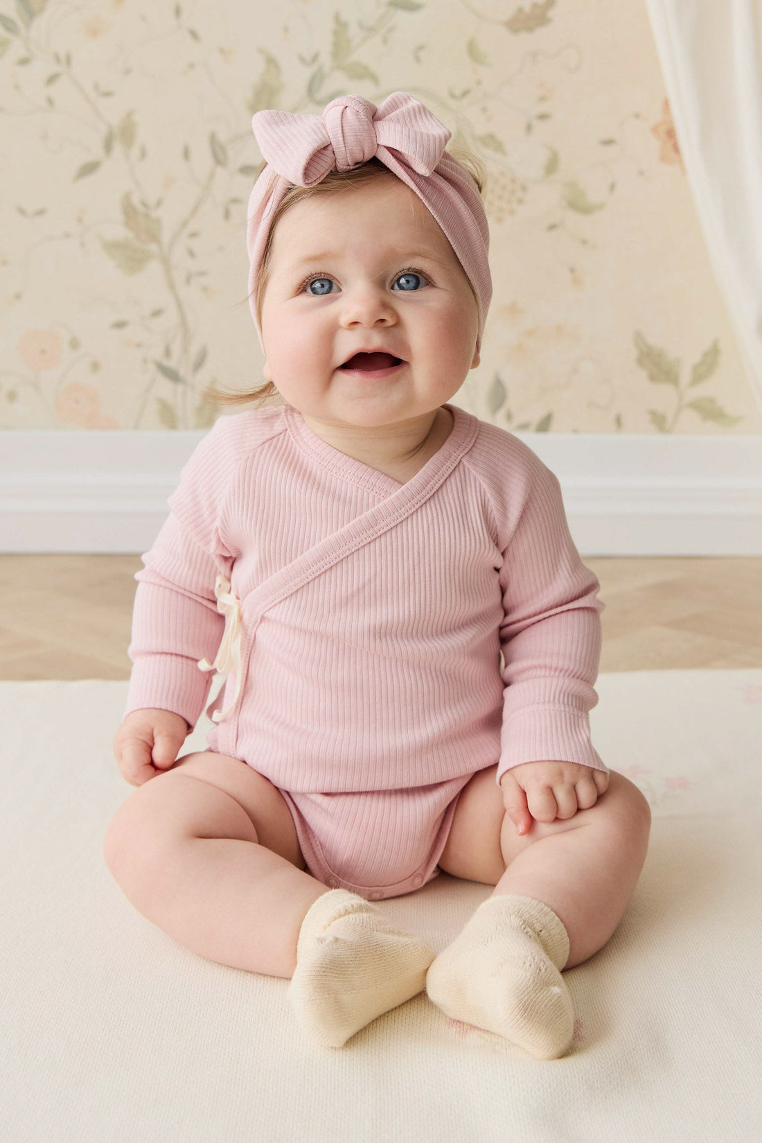 Organic Cotton Modal Marina Long Sleeve Bodysuit - Trinket Childrens Bodysuit from Jamie Kay USA