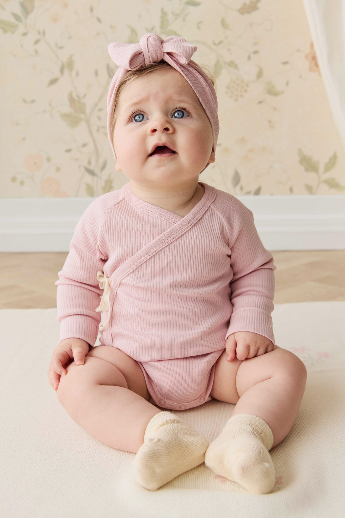Organic Cotton Modal Marina Long Sleeve Bodysuit - Trinket Childrens Bodysuit from Jamie Kay USA