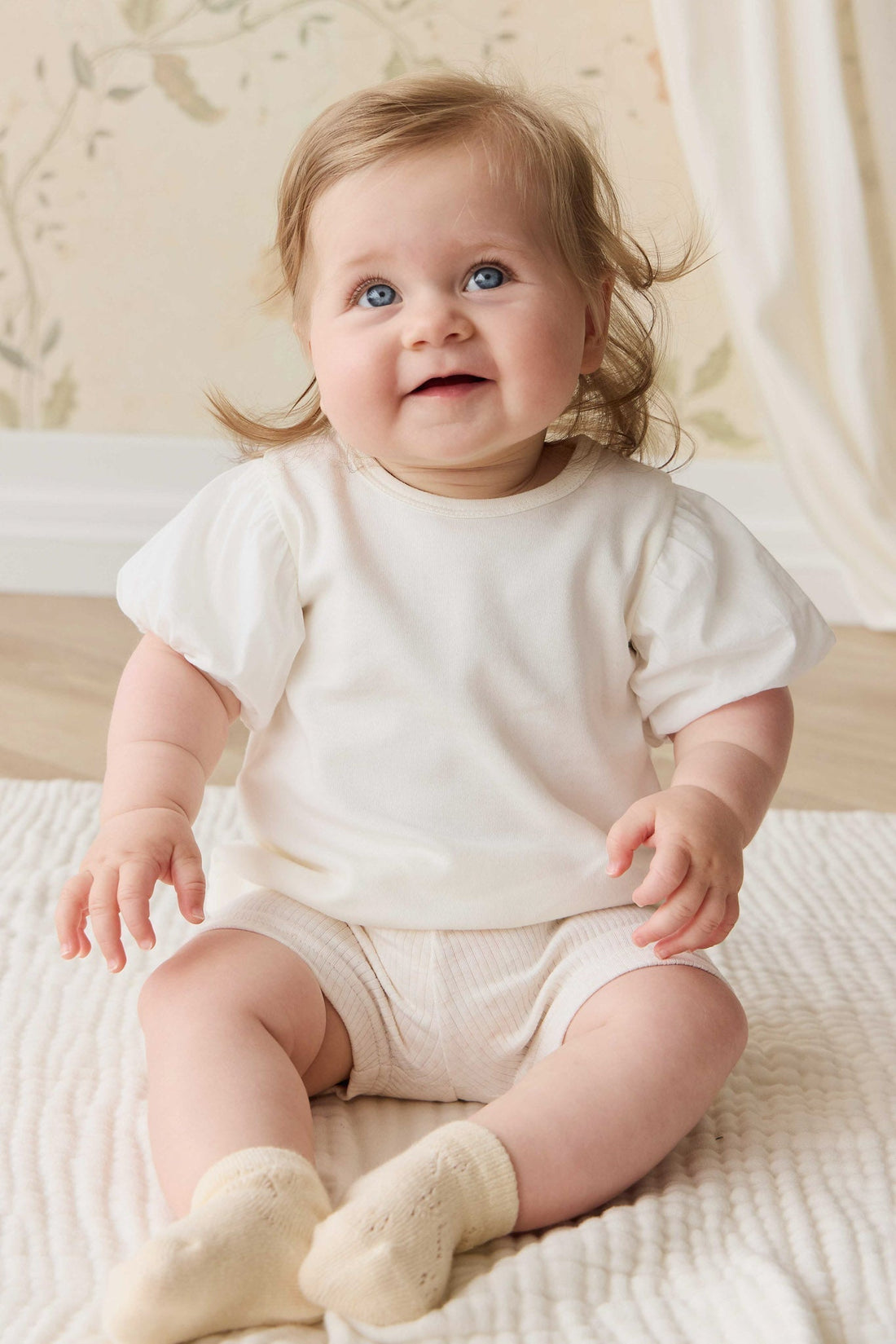 Pima Cotton Myla Top - Parchment Childrens Top from Jamie Kay USA