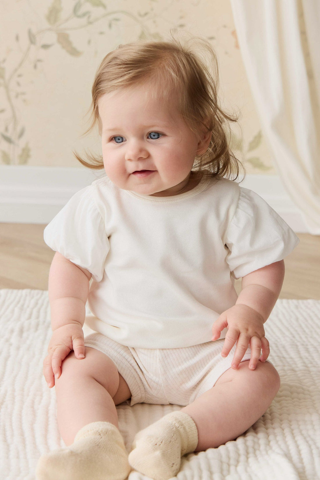 Pima Cotton Myla Top - Parchment Childrens Top from Jamie Kay USA