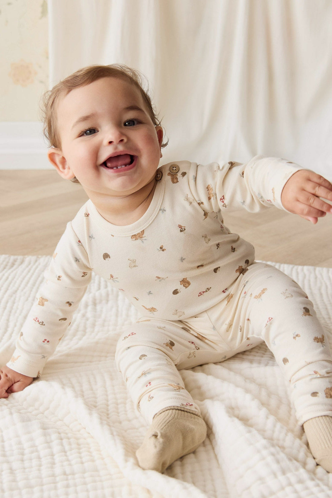 Organic Cotton Fernley Bodysuit - Forest Gathering Childrens Bodysuit from Jamie Kay USA