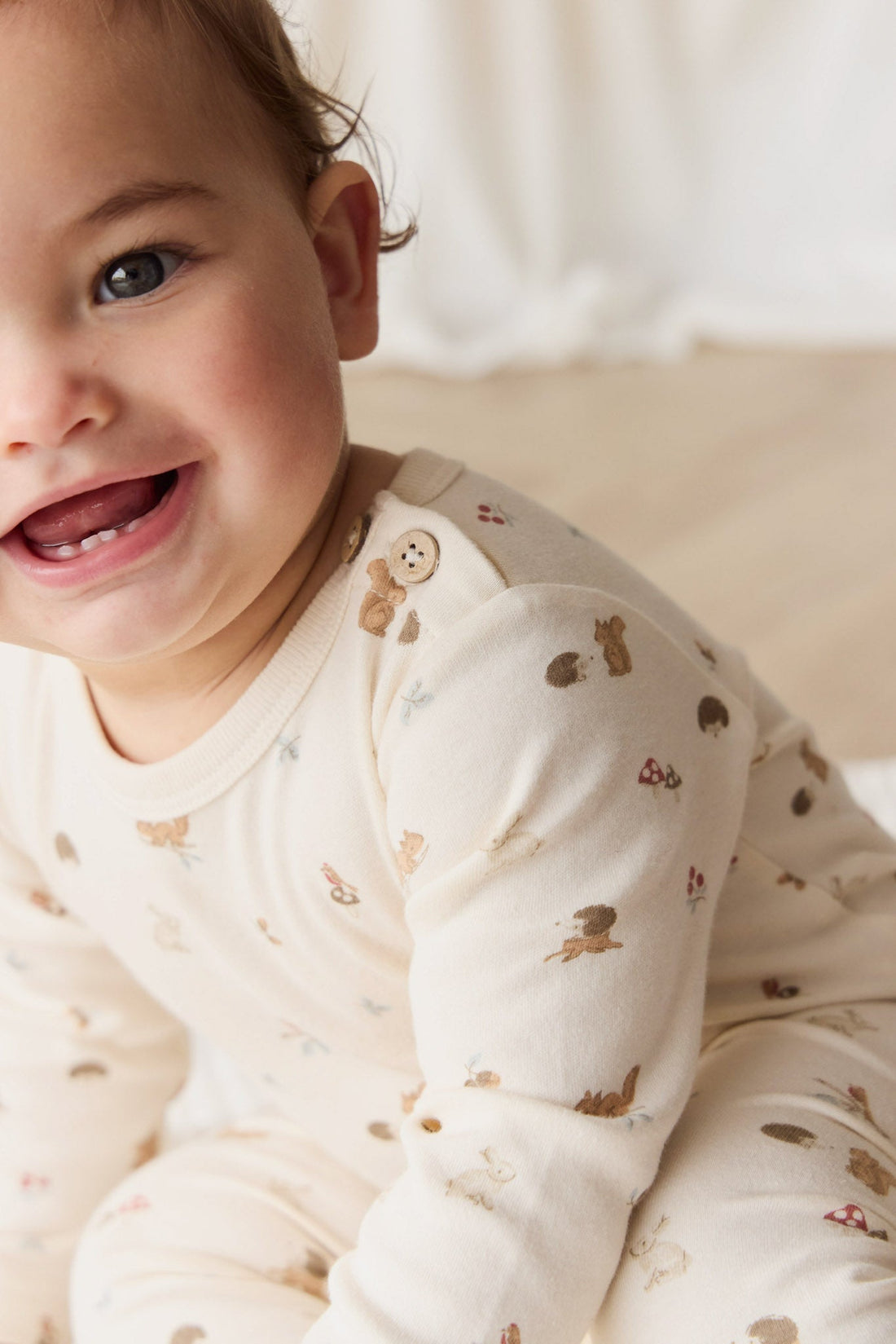 Organic Cotton Fernley Bodysuit - Forest Gathering Childrens Bodysuit from Jamie Kay USA