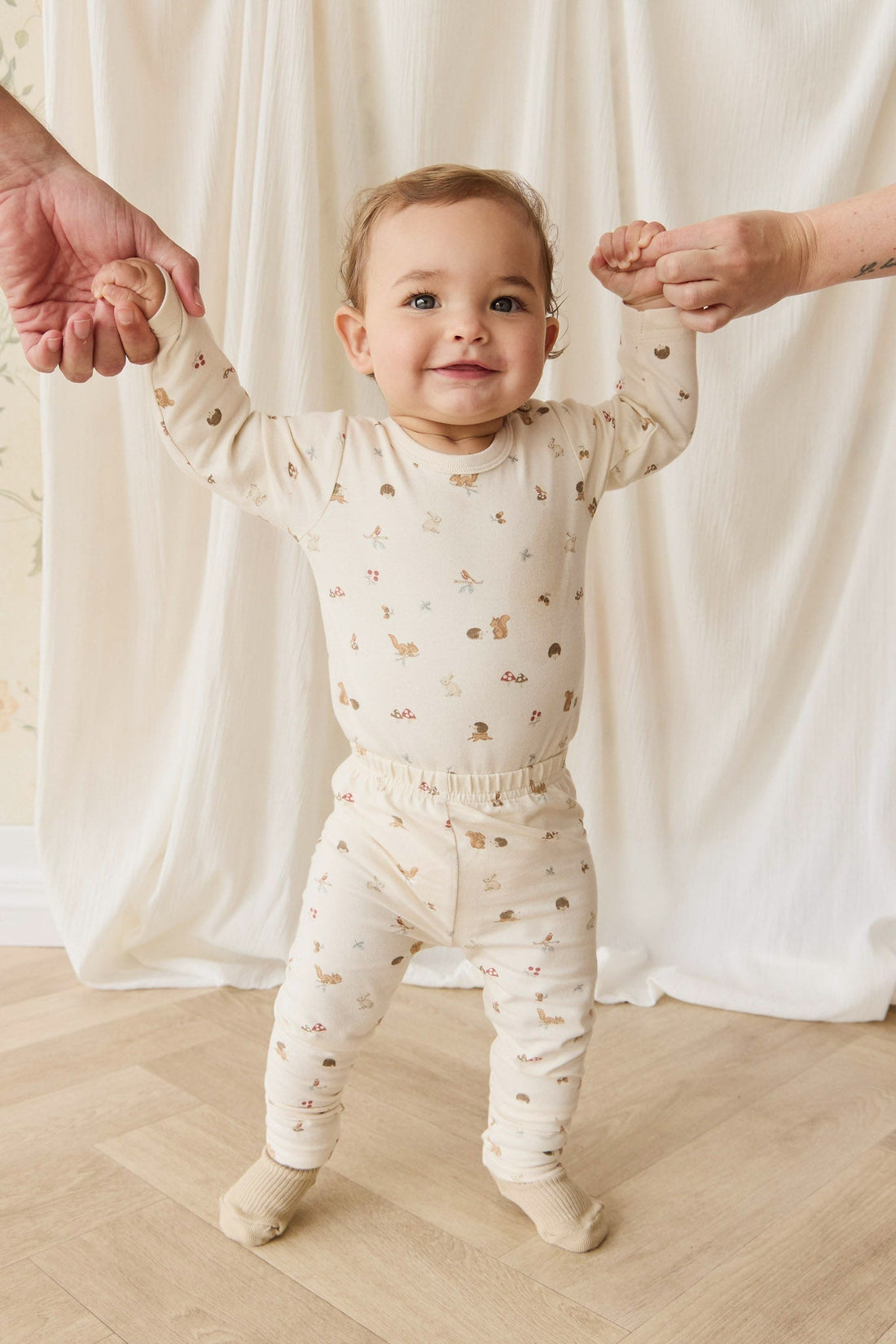 Organic Cotton Fernley Bodysuit - Forest Gathering Childrens Bodysuit from Jamie Kay USA