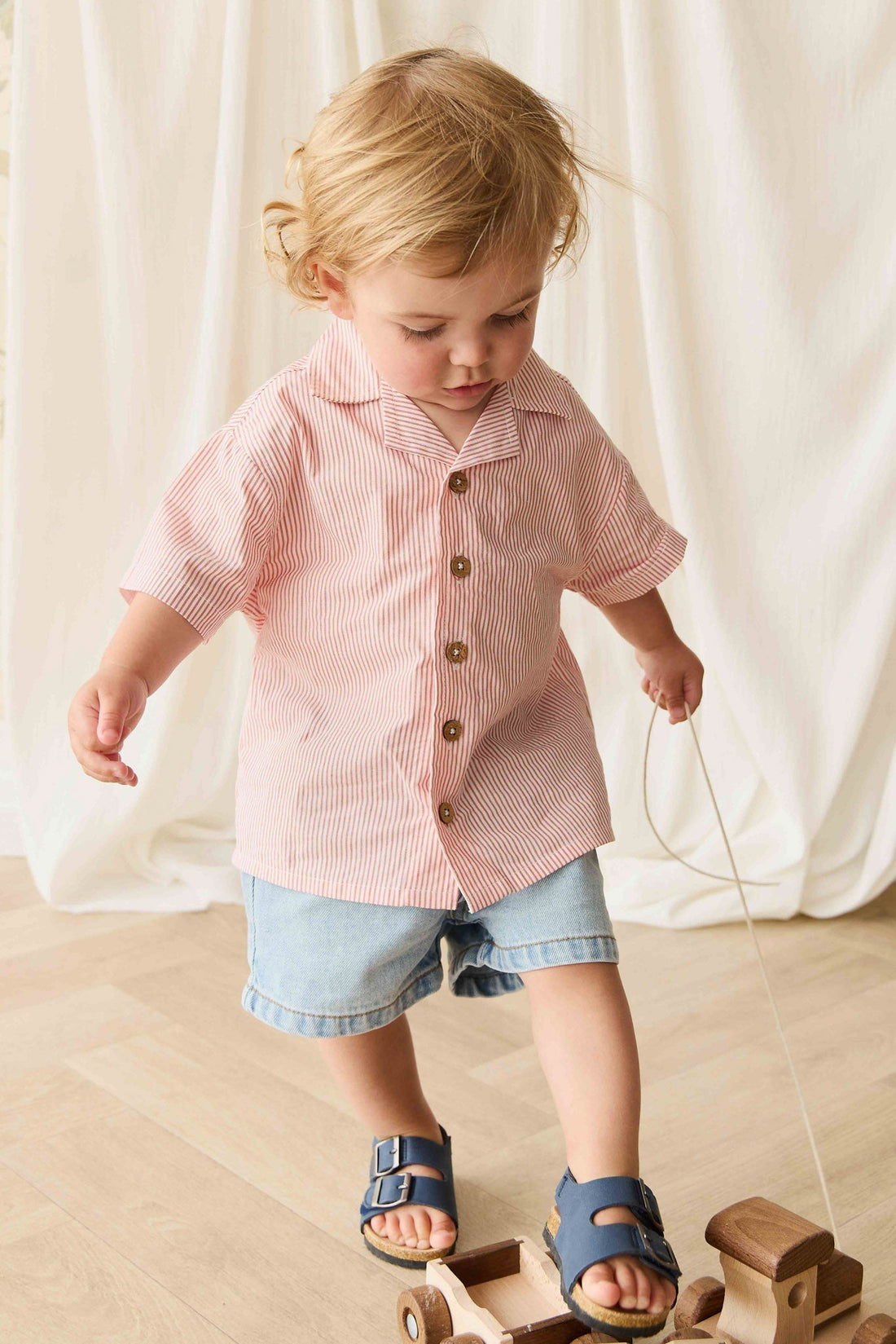 Reid Denim Short - Antique Blue Childrens Short from Jamie Kay USA