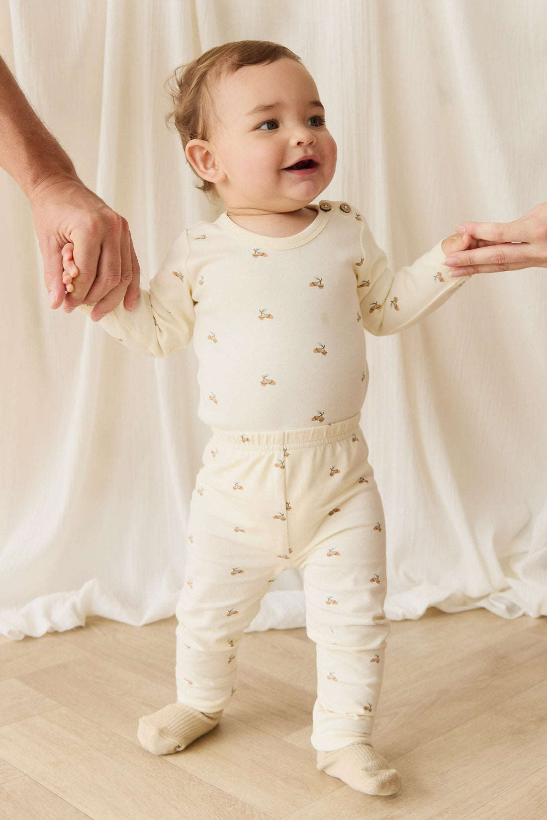 Organic Cotton Everyday Legging - Forest Night Acorns Childrens Legging from Jamie Kay USA