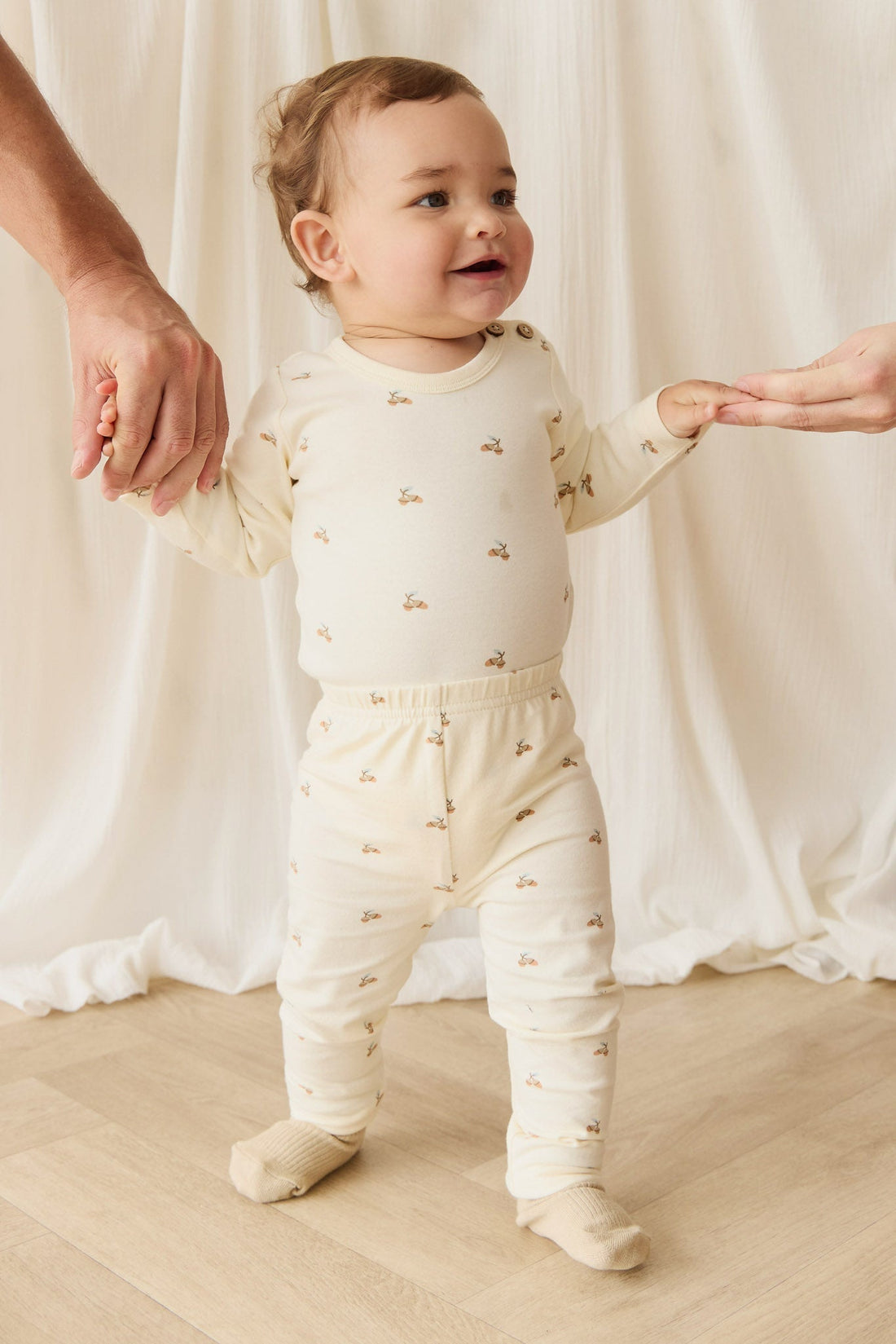 Organic Cotton Fernley Bodysuit - Forest Night Acorns Childrens Bodysuit from Jamie Kay USA